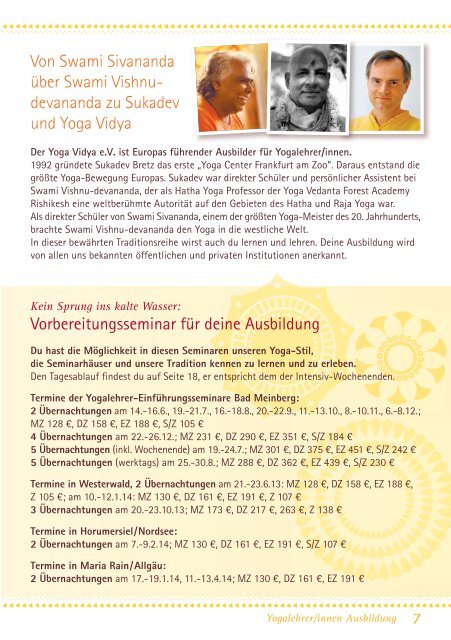 »Yogalehrer Ausbildung 2014«