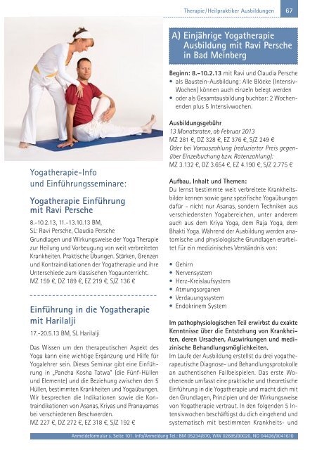 »Yogalehrer Weiterbildung 2013«