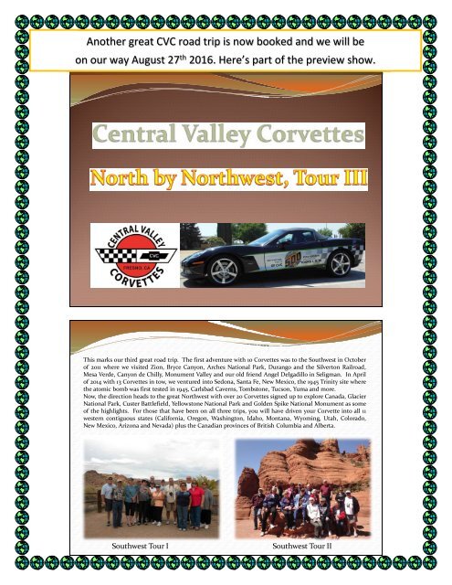 Central Valley Corvettes of Fresno Magazine - June 2016