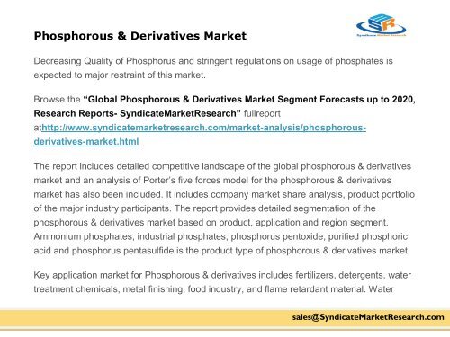 Phosphorous & Derivatives Market