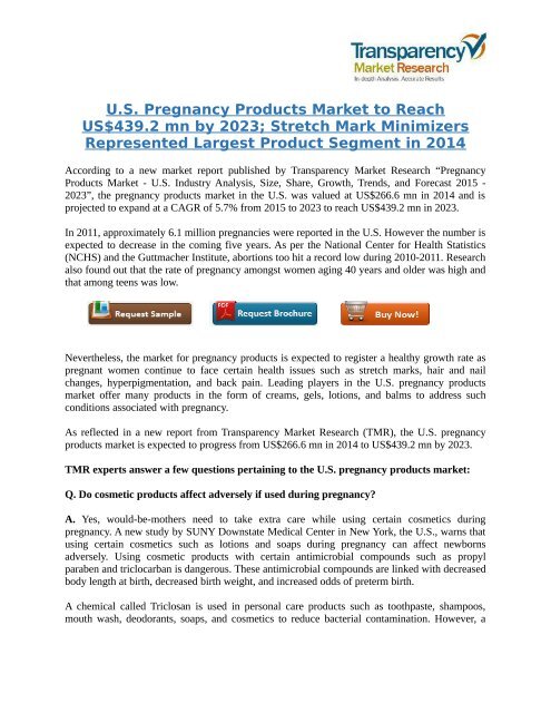 Pregnancy Products Market