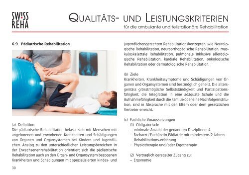 SW!SS REHA Qualitäts- und Leistungskriterien für die ambulante und teilstationäre Rehabilitation