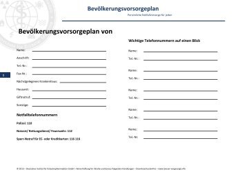 Bevölkerungsvorsorgeplan