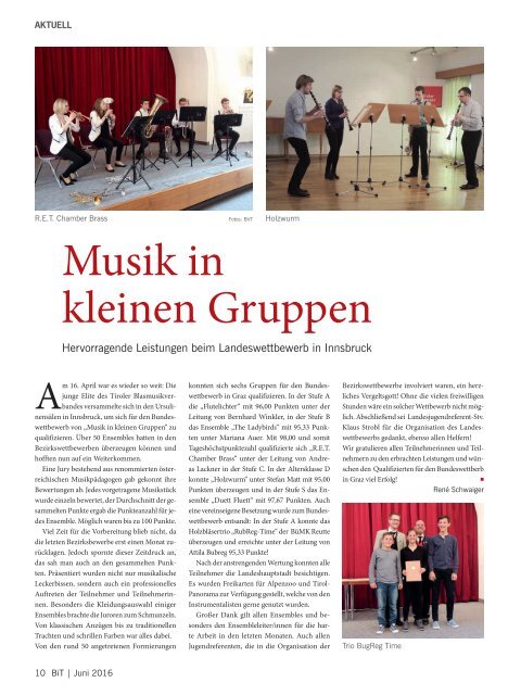 Blasmusik in Tirol, Ausgabe 2 / 2016