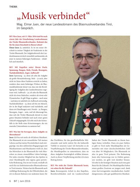 Blasmusik in Tirol, Ausgabe 2 / 2016