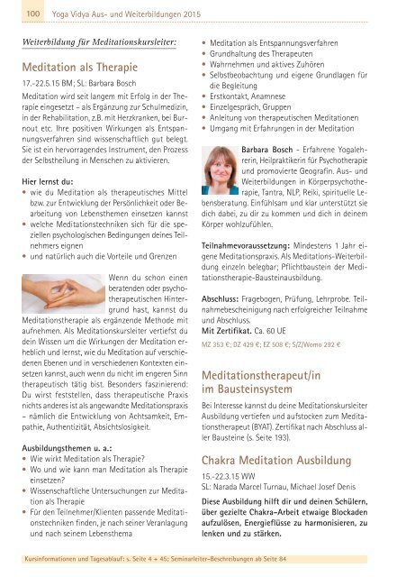 »Yoga Aus- und Weiterbildung 2015«