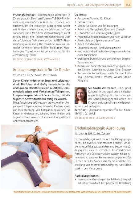 »Yoga Aus- und Weiterbildung 2015«