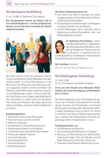 »Yoga Aus- und Weiterbildung 2015«