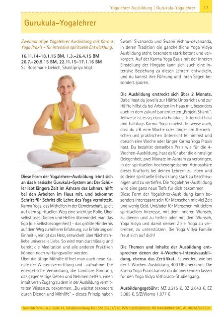 »Yoga Aus- und Weiterbildung 2015«