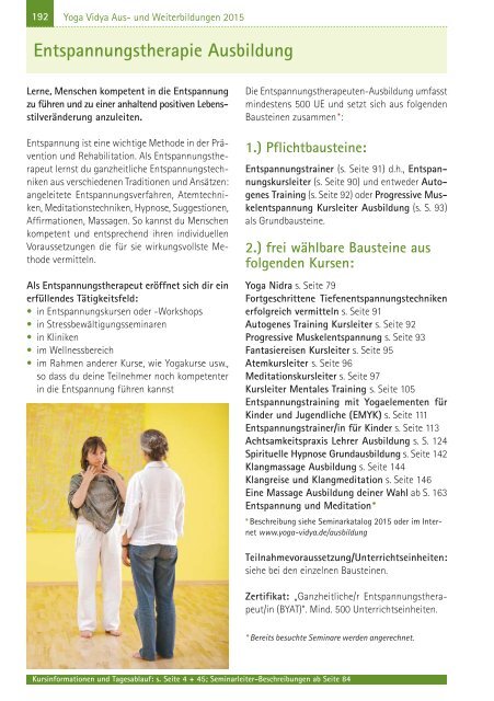 »Yoga Aus- und Weiterbildung 2015«