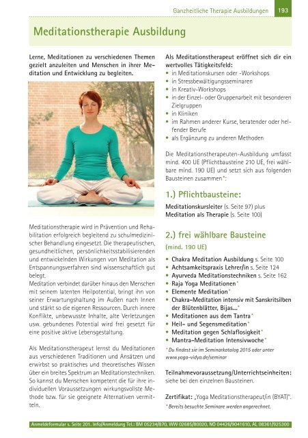 »Yoga Aus- und Weiterbildung 2015«