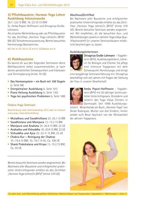 »Yoga Aus- und Weiterbildung 2015«