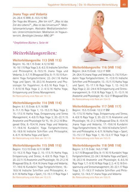 »Yoga Aus- und Weiterbildung 2015«