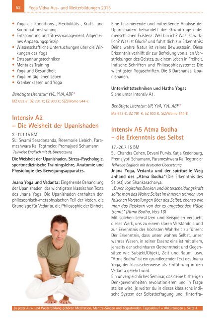 »Yoga Aus- und Weiterbildung 2015«