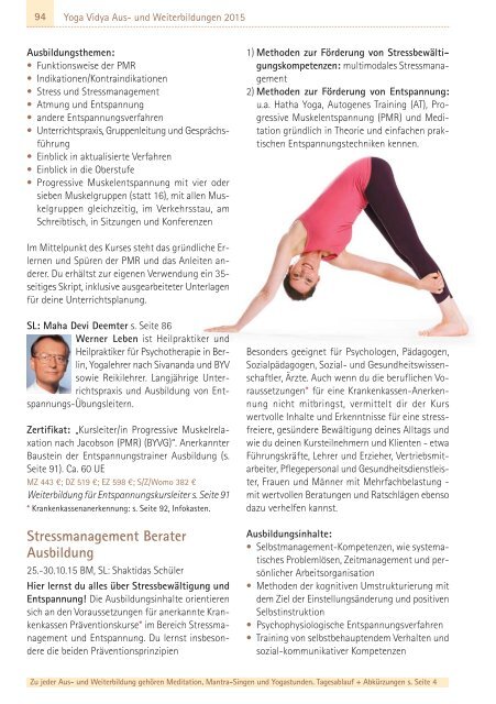 »Yoga Aus- und Weiterbildung 2015«