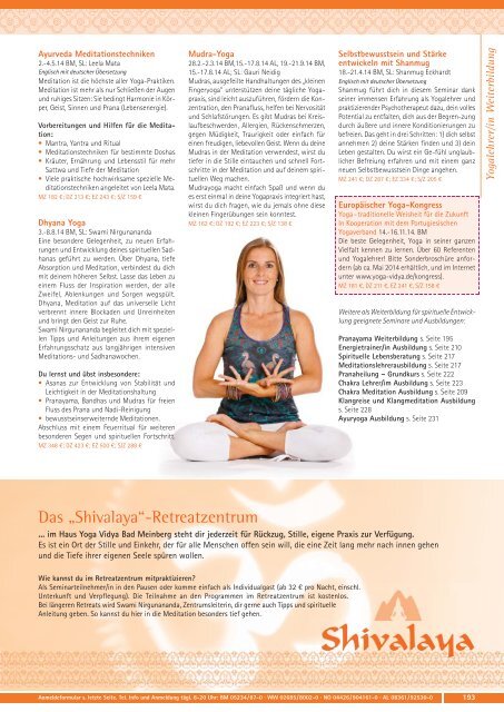 »Yoga Vidya 2014« Katalog