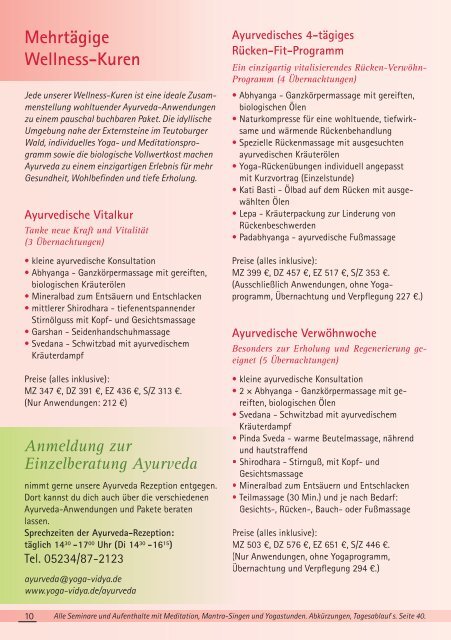 »Ayurveda & Yoga Wellness«