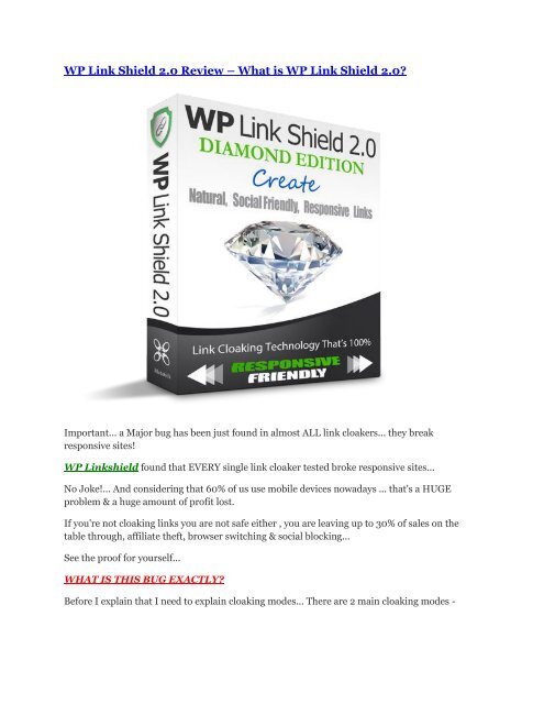 WP Link Shield 2.0 review demo and premium bonus