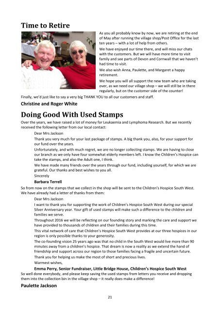 Sheepwash Chronicle Summer 2016 edition