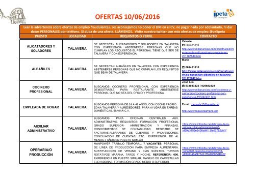 OFERTAS 10/06/2016