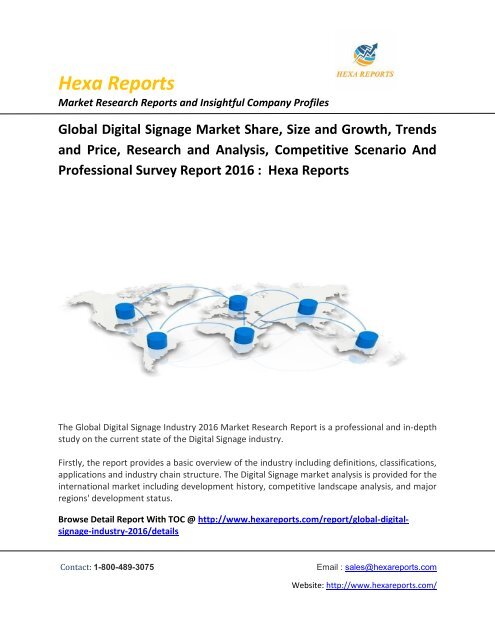 Global Digital Signage Market Insights