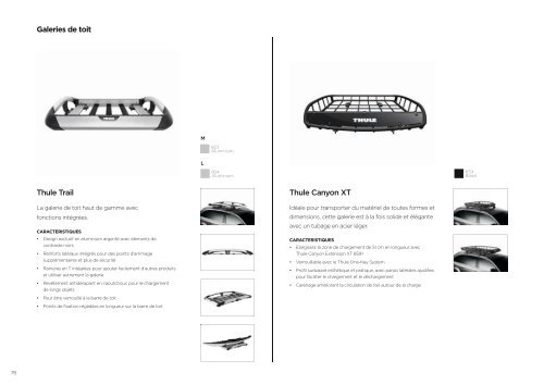 Thule Guide des produits – Accessoires et barres de toit