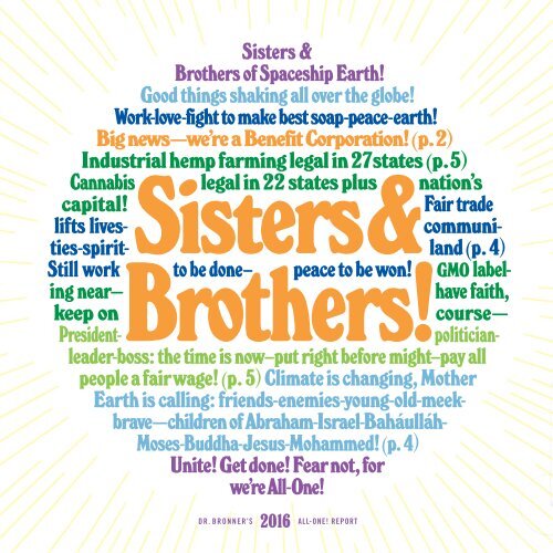 Dr. Bronner All One Report 2016