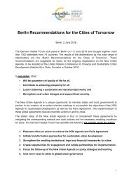 Berlin Recommendations for the Cities of Tomorrow