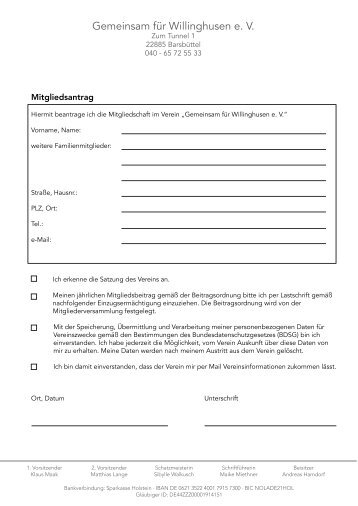 Mitgliedsantrag Gemeinsam für Willinghusen e.V.