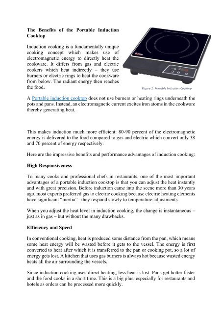 The Benefits Of The Portable Induction Cooktop