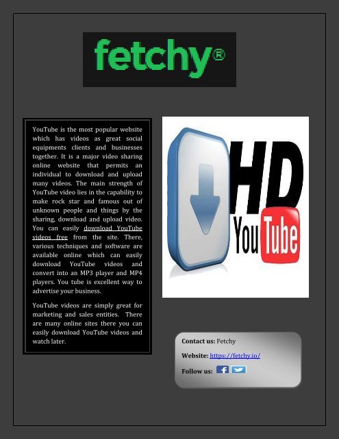 Free YouTube videos download online