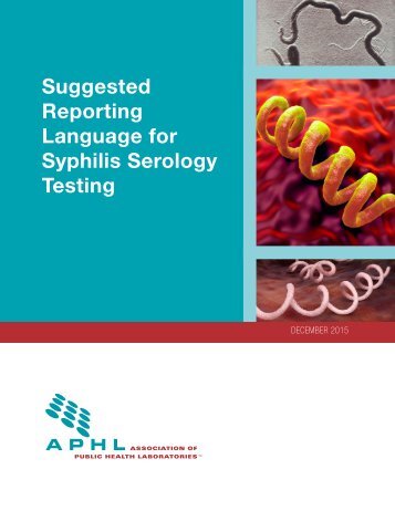 Suggested Reporting Language for Syphilis Serology Testing