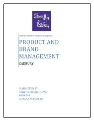 PRODUCT AND BRAND MANAGEMENT - CaseStudy.co.in