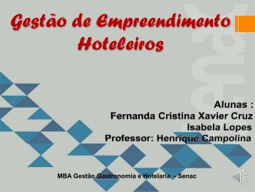 Gestão de Empreendimento Hoteleiros Fernanda Cristina e Isabela Lopes