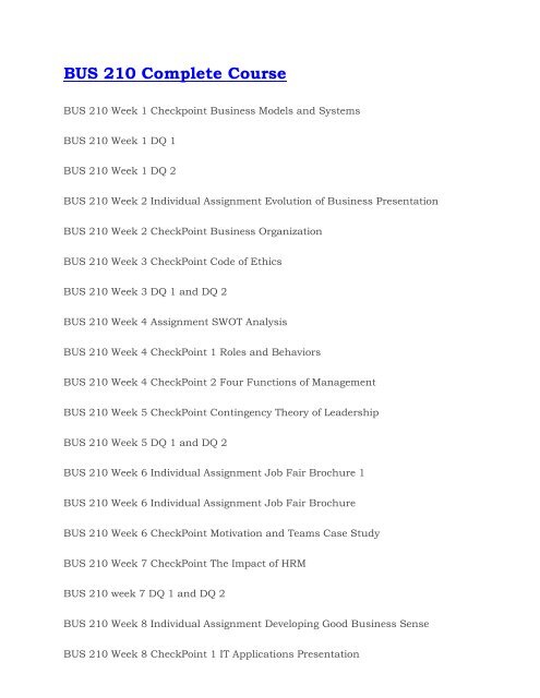Bus 210 Complete Course Files