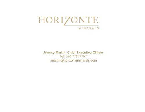 TSX:HZM / AIM:HZM / horizonteminerals.com