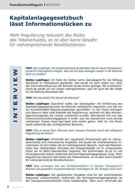 FinanzBusinessMagazin Ausgabe 2-2016