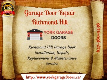 Affordable Garage Door Installation & Repair Service in Richmond Hill