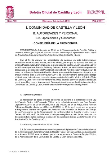 Boletín Oficial de Castilla y León I COMUNIDAD DE CASTILLA Y LEÓN