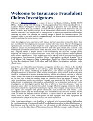 Welcome to Insurance Fraudulent Claims Investigators