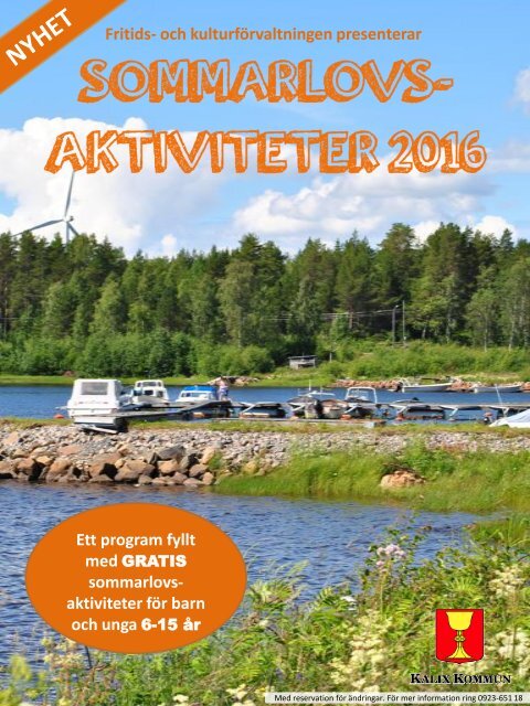 Sommarlovsaktiviteter 2016