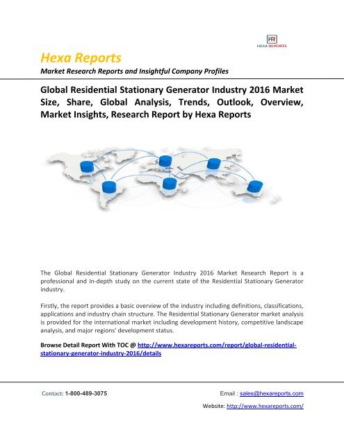 Global Residential Stationary Generator Market Growth