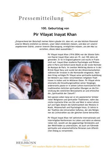 Pir Vilayat Inayat Khan - 100. Geburtstag