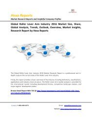 Global Roller Lever Arm Market Insights