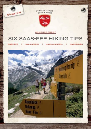 Hiking Tips Saas-Fee EN