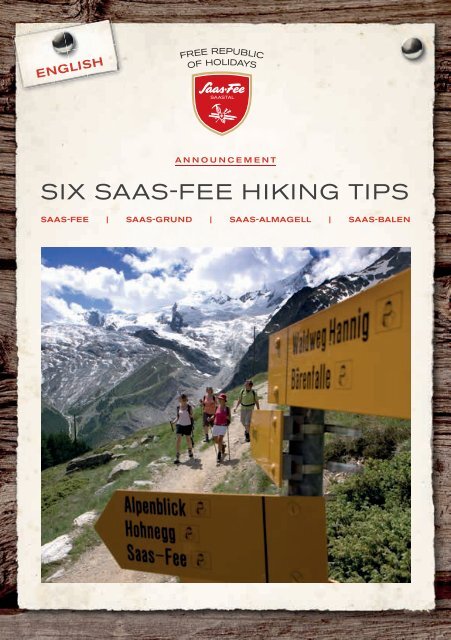 Hiking Tips Saas-Fee EN