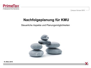 PrimeTax, Nachfolgeplanung