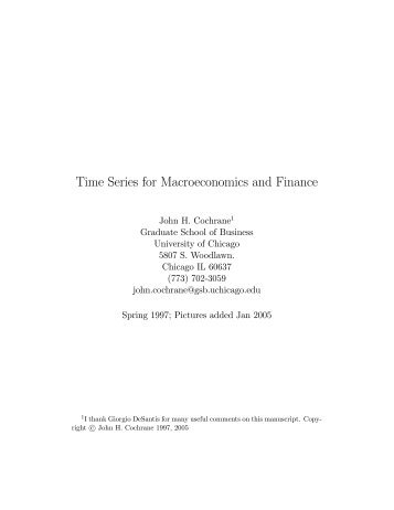 Time Series for Macroeconomics and Finance - Faculty