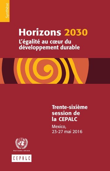 Horizons 2030: l’égalité au coeur du développement durable. Synthèse