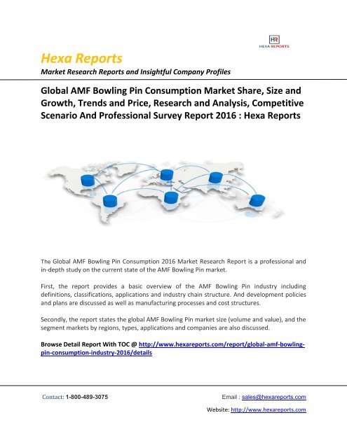 Global AMF Bowling Pin Consumption Market Outlook